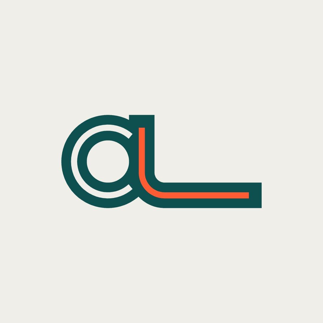 L’avatar Akline sur fond clair : l’icône teal et son filet persimmon